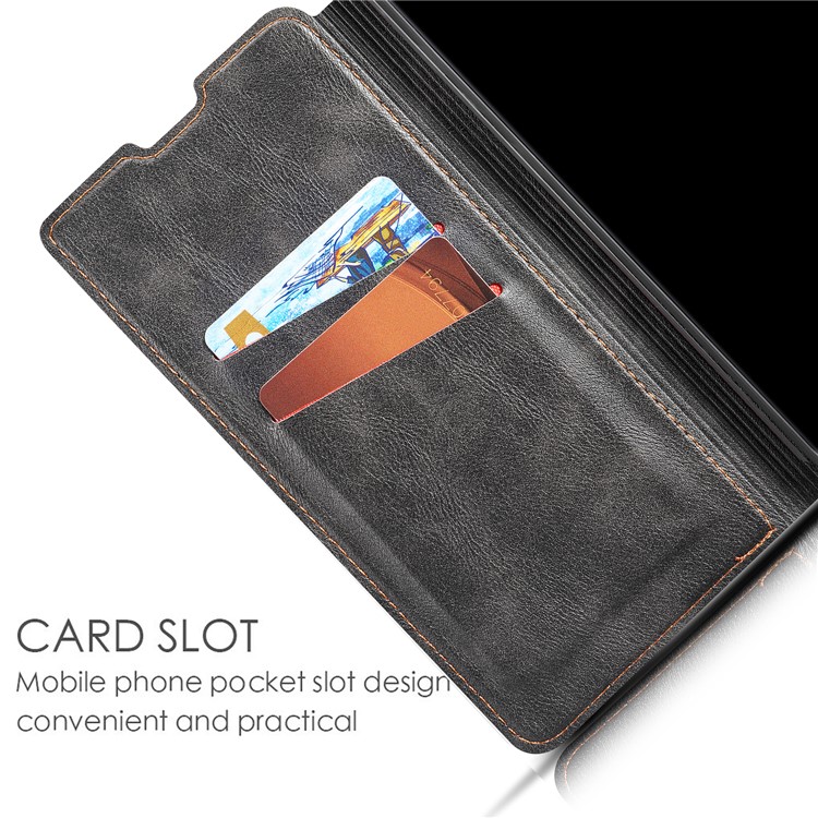 Ultra-thin Simple Style Leather Flip Phone Cover for Samsung Galaxy S10 - Black-4