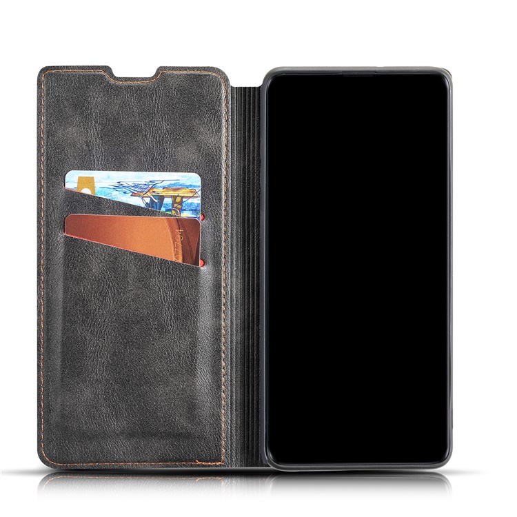 Ultra-thin Simple Style Leather Flip Phone Cover for Samsung Galaxy S10 - Black-5