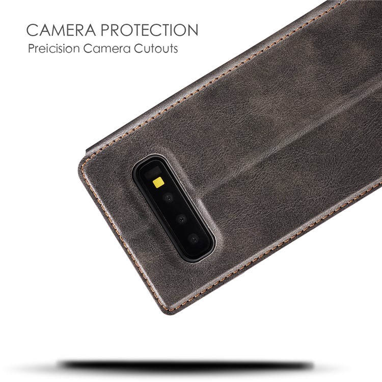 Ultra-thin Simple Style Leather Flip Phone Cover for Samsung Galaxy S10 - Black-7
