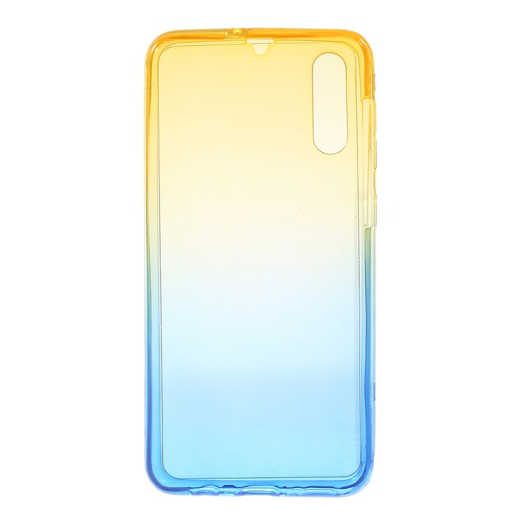 Gradient Color Detachable 2-in-1 TPU Mobile Phone Cover Case for Samsung Galaxy A50 - Blue / Yellow-2