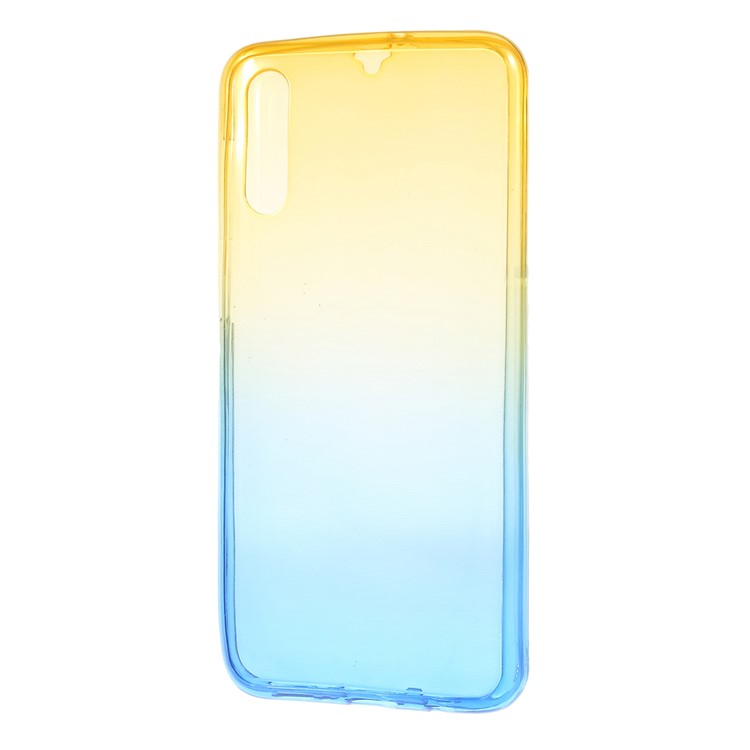Gradient Color Detachable 2-in-1 TPU Mobile Phone Cover Case for Samsung Galaxy A50 - Blue / Yellow-4