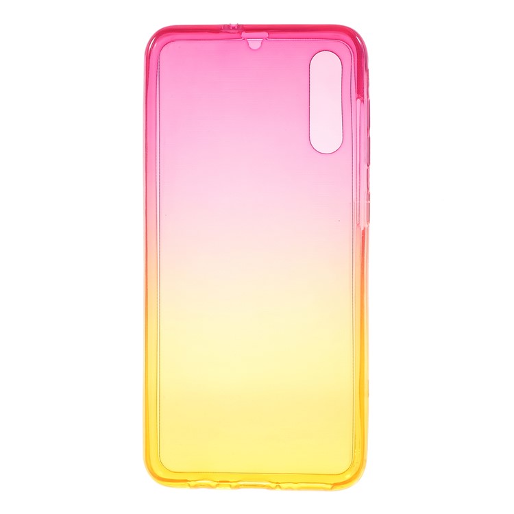 Gradient Color Detachable 2-in-1 TPU Mobile Phone Cover Case for Samsung Galaxy A50 - Yellow / Pink-2
