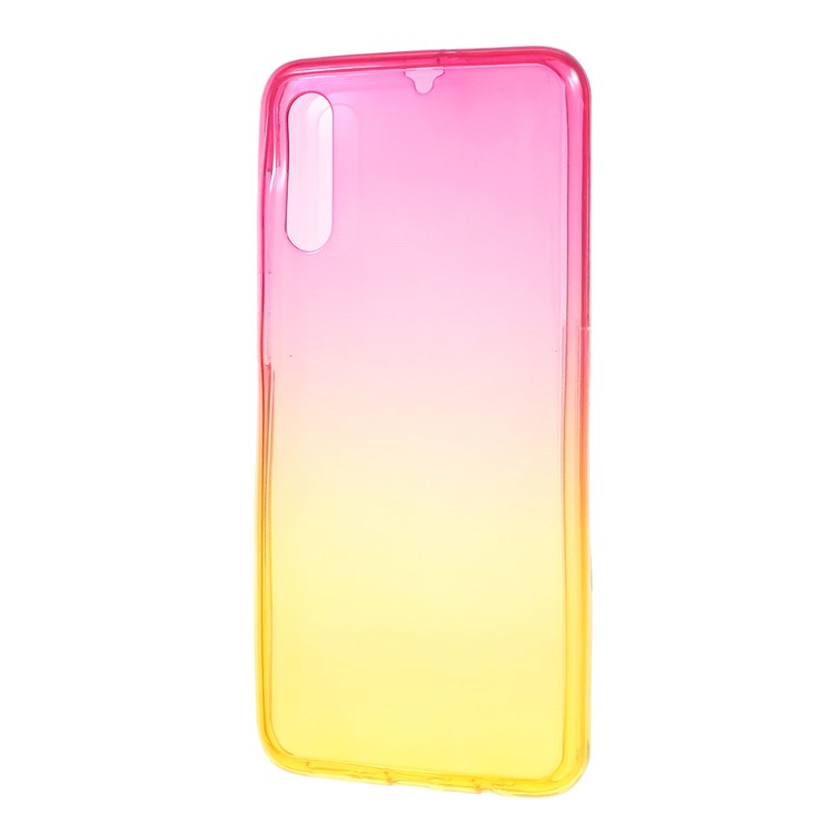 Gradient Color Detachable 2-in-1 TPU Mobile Phone Cover Case for Samsung Galaxy A50 - Yellow / Pink-4