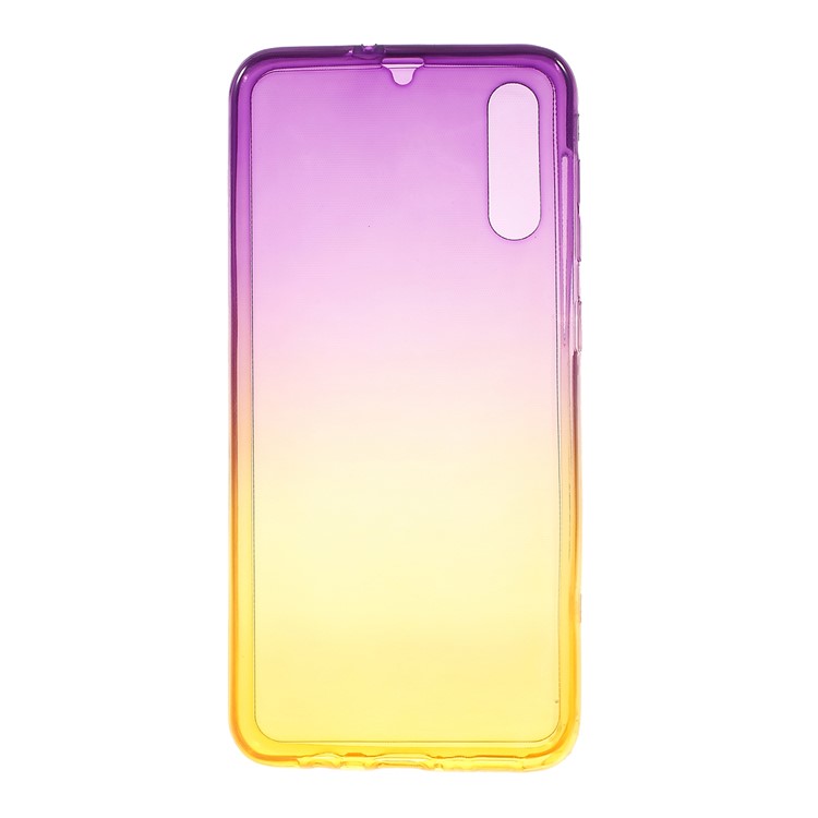 Gradient Color Detachable 2-in-1 TPU Mobile Phone Cover Case for Samsung Galaxy A50 - Purple / Yellow-2