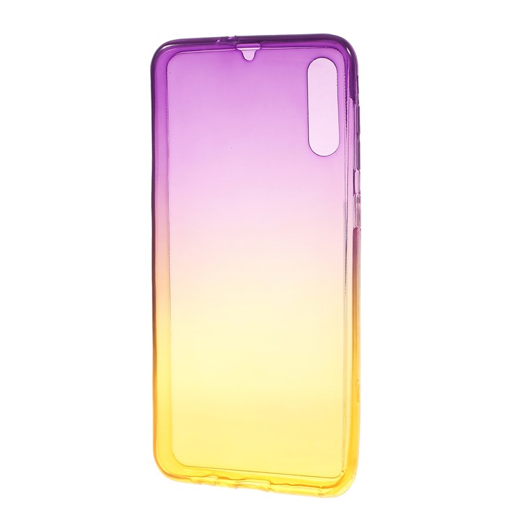 Gradient Color Detachable 2-in-1 TPU Mobile Phone Cover Case for Samsung Galaxy A50 - Purple / Yellow-3