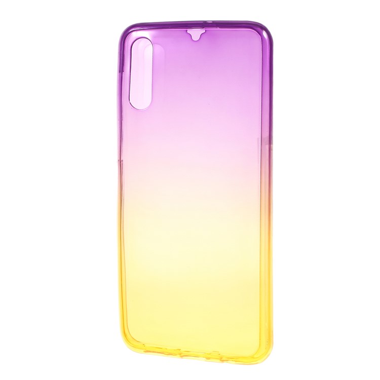 Gradient Color Detachable 2-in-1 TPU Mobile Phone Cover Case for Samsung Galaxy A50 - Purple / Yellow-4