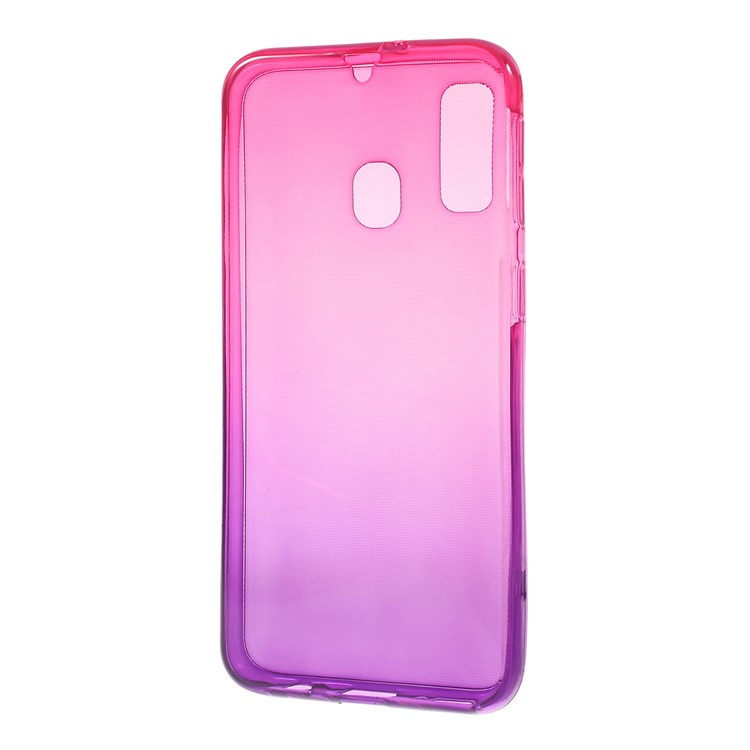 Gradient Color Front + Back 2-Piece TPU Case for Samsung Galaxy A40 - Rose / Purple-2
