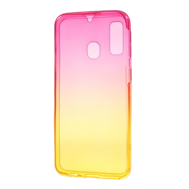 Gradient Color Front + Back 2-Piece TPU Case for Samsung Galaxy A40 - Rose / Yellow-2