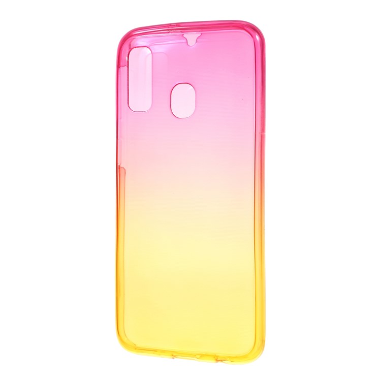 Gradient Color Front + Back 2-Piece TPU Case for Samsung Galaxy A40 - Rose / Yellow-3