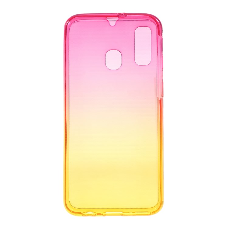 Gradient Color Front + Back 2-Piece TPU Case for Samsung Galaxy A40 - Rose / Yellow-4