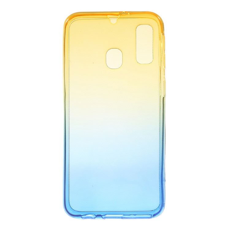 Gradient Color Front + Back 2-Piece TPU Case for Samsung Galaxy A40 - Yellow / Blue-4