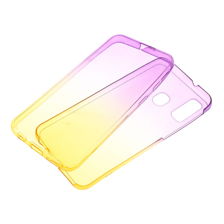 Gradient Color Front + Back 2-Piece TPU Case for Samsung Galaxy A40 - Blue / Purple-5