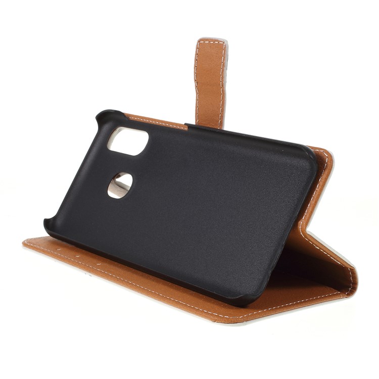 Pattern Printing Leather Wallet Case for Samsung Galaxy A20e - Black and White Cat-2