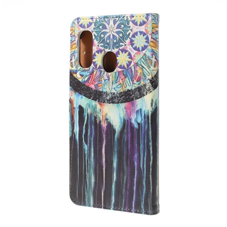 Pattern Printing Leather Wallet Case for Samsung Galaxy A20e - Dream Catcher-5