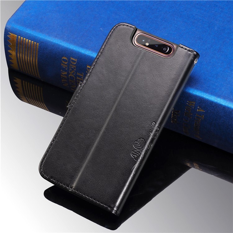 Imprint Clover Pattern Leather Wallet Case for Samsung Galaxy A80/A90 - Black-10