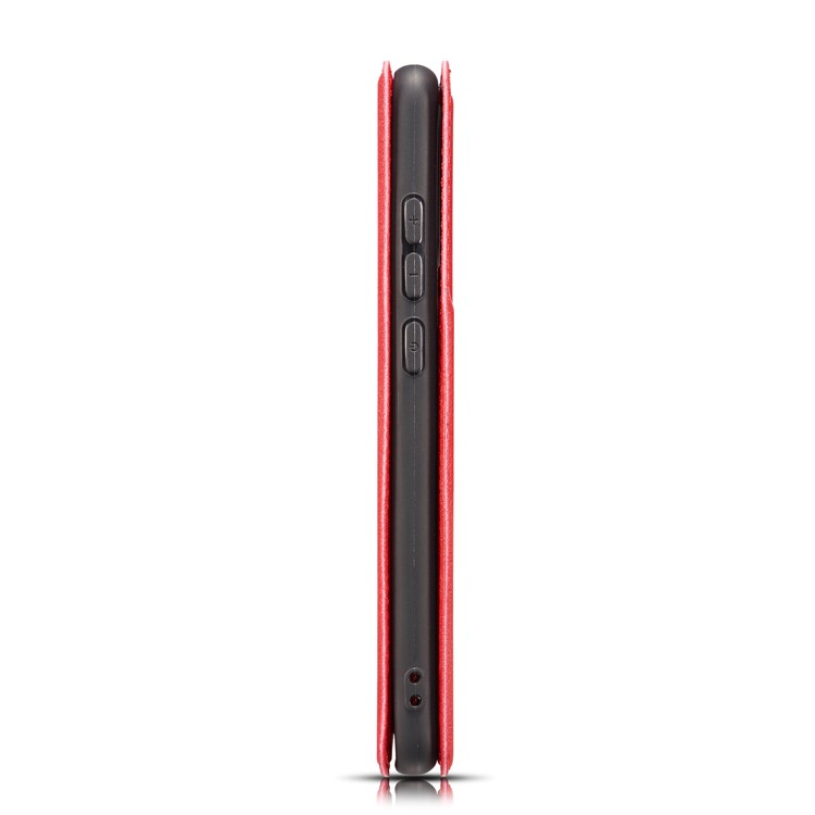 Ultra-thin Leather Flip Phone Cover with Card Slots for Samsung Galaxy A20e / A10e - Red-15