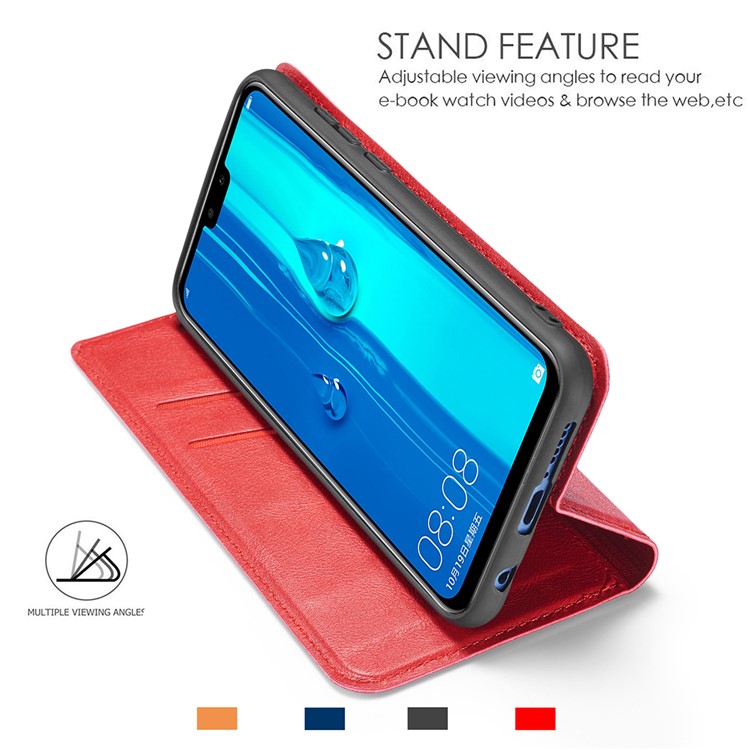 Ultra-thin Leather Flip Phone Cover with Card Slots for Samsung Galaxy A20e / A10e - Red-3