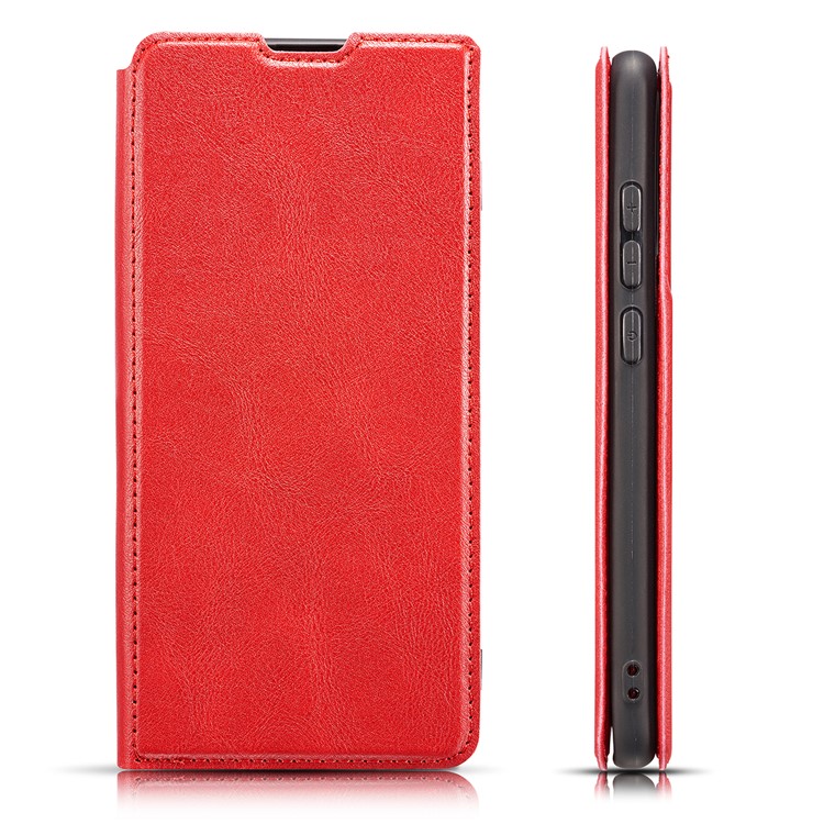 Ultra-thin Leather Flip Phone Cover with Card Slots for Samsung Galaxy A20e / A10e - Red-8