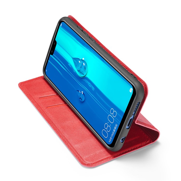 Ultra-thin Leather Flip Phone Cover with Card Slots for Samsung Galaxy A20e / A10e - Red-9