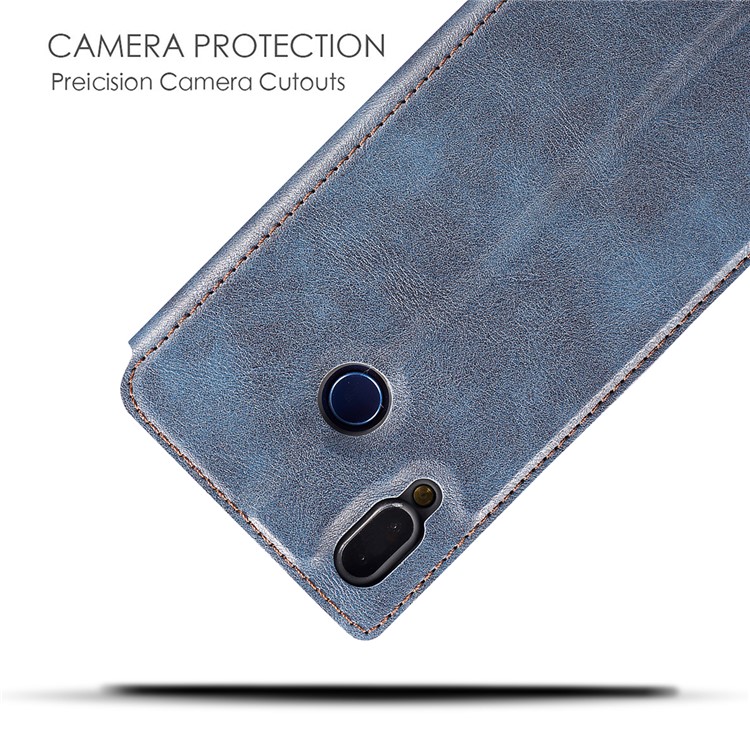 Ultra-thin Leather Flip Phone Cover with Card Slots for Samsung Galaxy A20e / A10e - Blue-4