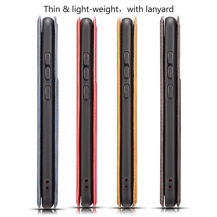 Ultra-thin Leather Flip Phone Cover with Card Slots for Samsung Galaxy A20e / A10e - Brown-14