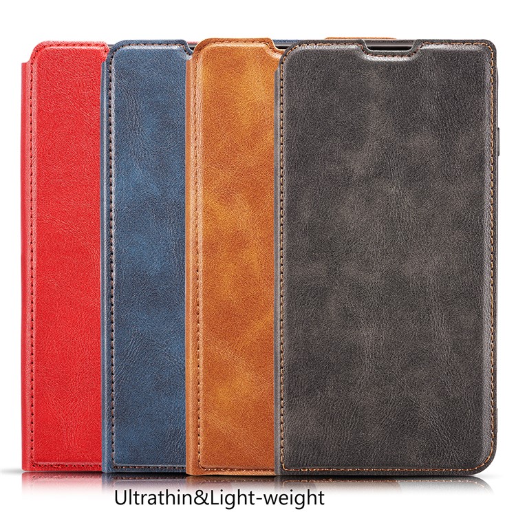 Ultra-thin Leather Flip Phone Cover with Card Slots for Samsung Galaxy A20e / A10e - Brown-20