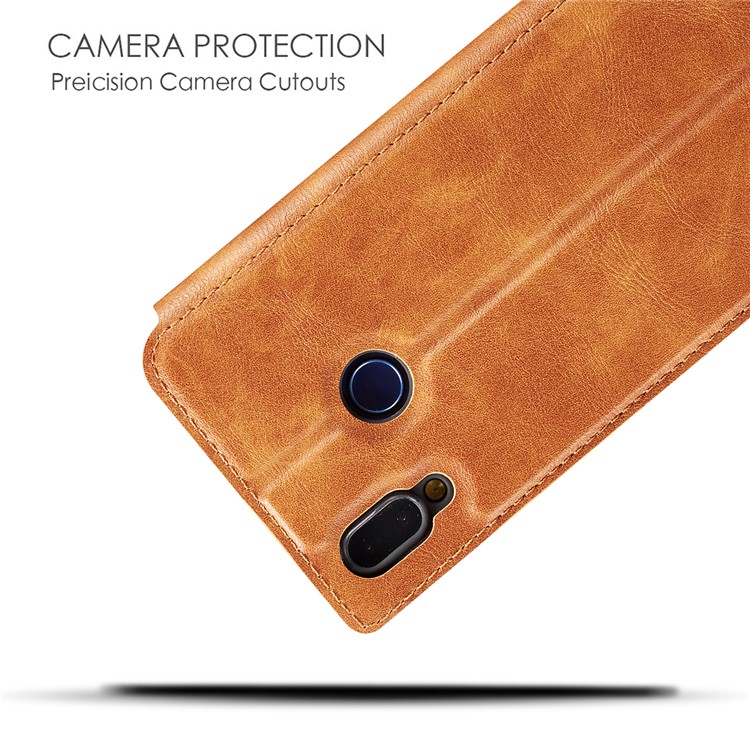 Ultra-thin Leather Flip Phone Cover with Card Slots for Samsung Galaxy A20e / A10e - Brown-3