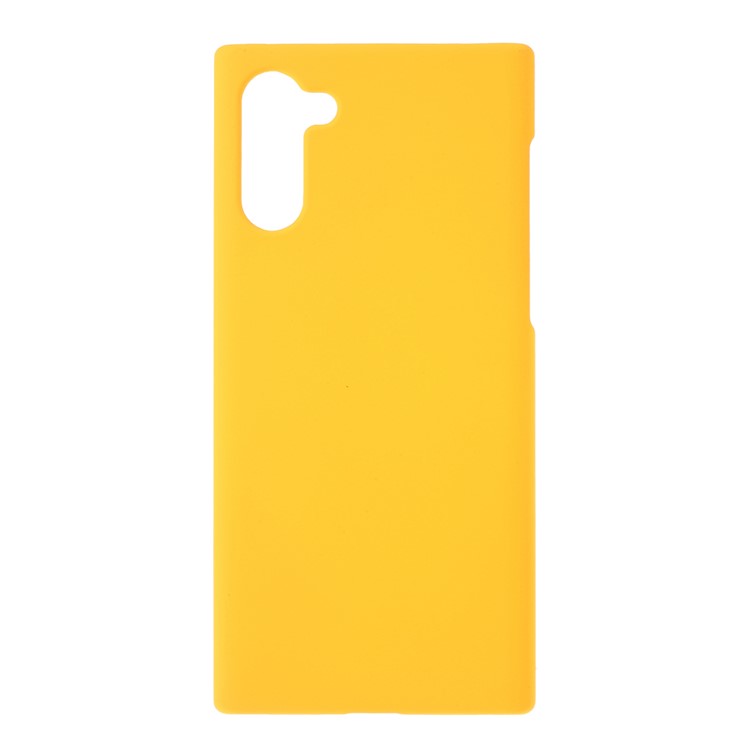 Glossy Rubberized Hard PC Phone Shell Covering Case for Samsung Galaxy Note 10 - Yellow-1