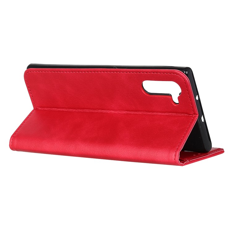 Wallet Stand Leather Phone Shell for Samsung Galaxy Note 10 - Red-8