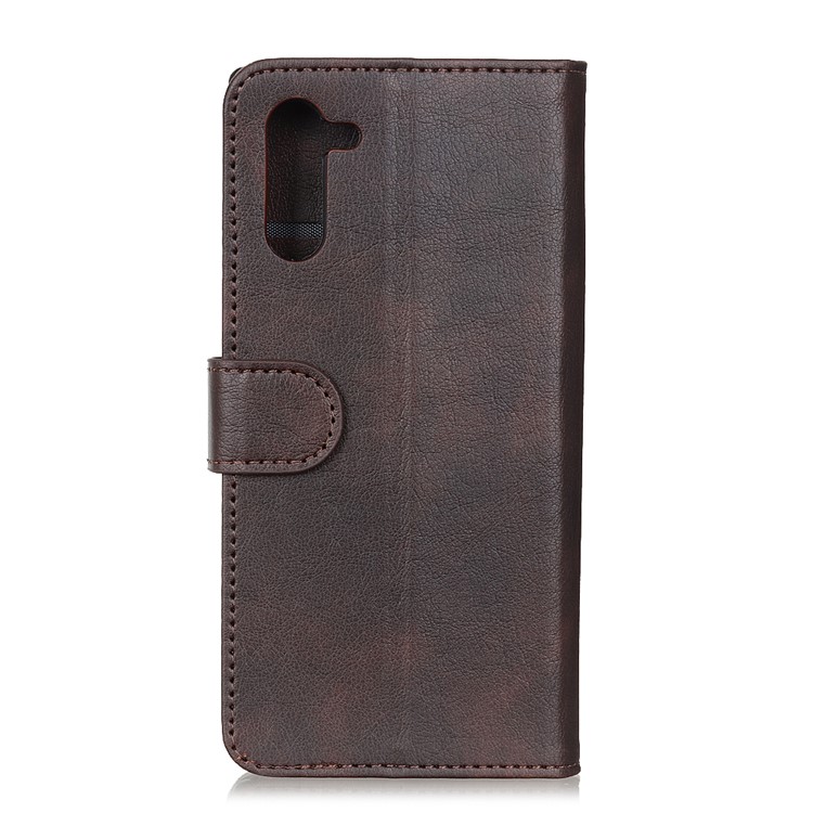 Wallet Stand Leather Phone Shell for Samsung Galaxy Note 10 - Coffee-6