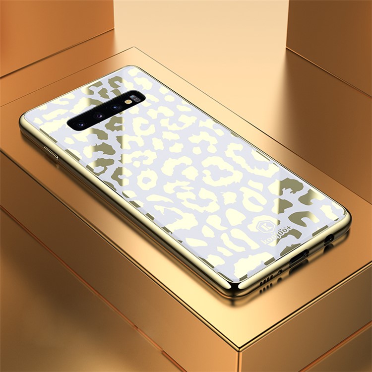 

Дикий Леопард Серии ТПУ + ПК + Органическое Стекло Телефон Чехол Для Samsung Galaxy S10 - Белый, Galaxy S10