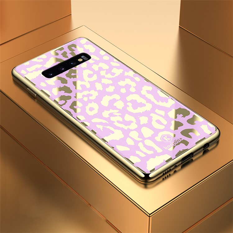 Wild Leopard Series TPU + PC + Organic Glass Phone Case for Samsung Galaxy S10 - Pink