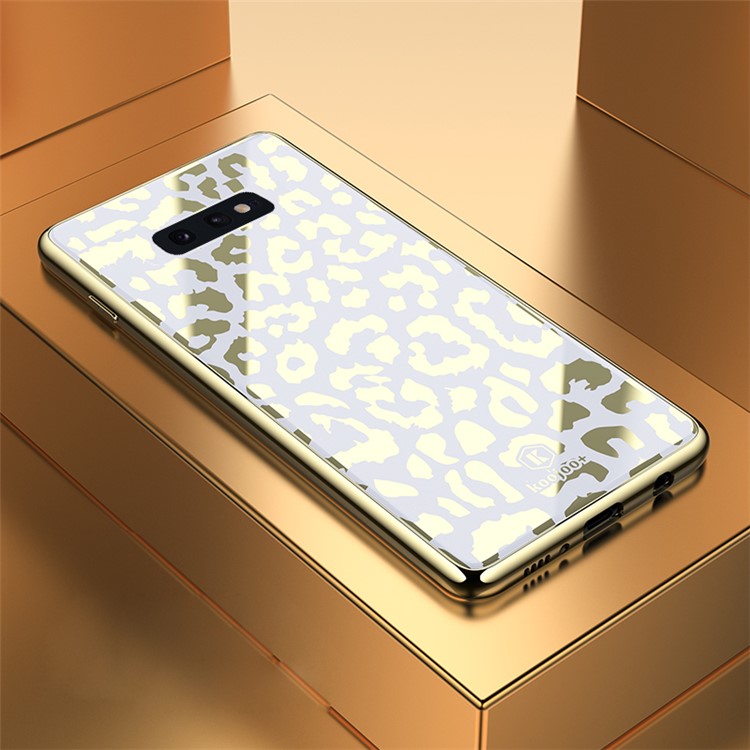 Wild Leopard Series TPU + PC + Organic Glass Phone Protective Shell for Samsung Galaxy S10e - White-1