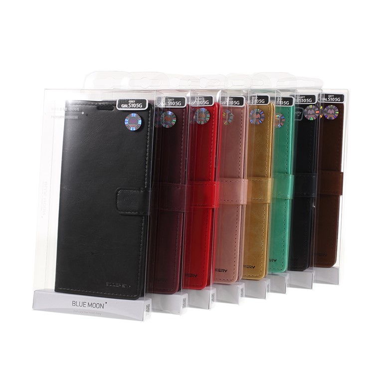 MERCURY GOOSPERY Blue Moon Leather Wallet Case for Samsung Galaxy S10 5G - Black-9