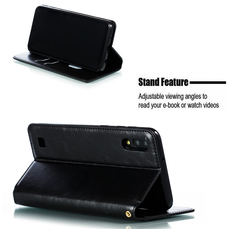 Auto-absorbed Crazy Horse Texture PU Leather Stand Case for Samsung Galaxy A10 / M10 - Black-8