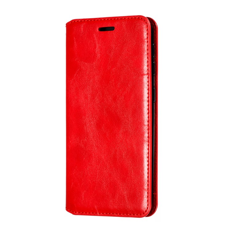 Creazy Horse Texture Leather Strong Magnetic Suction Shell for Samsung Galaxy A20e - Red-4