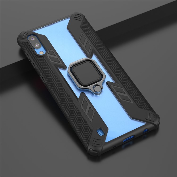 Rotating Ring Kickstand PC+TPU Hybrid Case for Samsung Galaxy M10 / A10 - Black-6