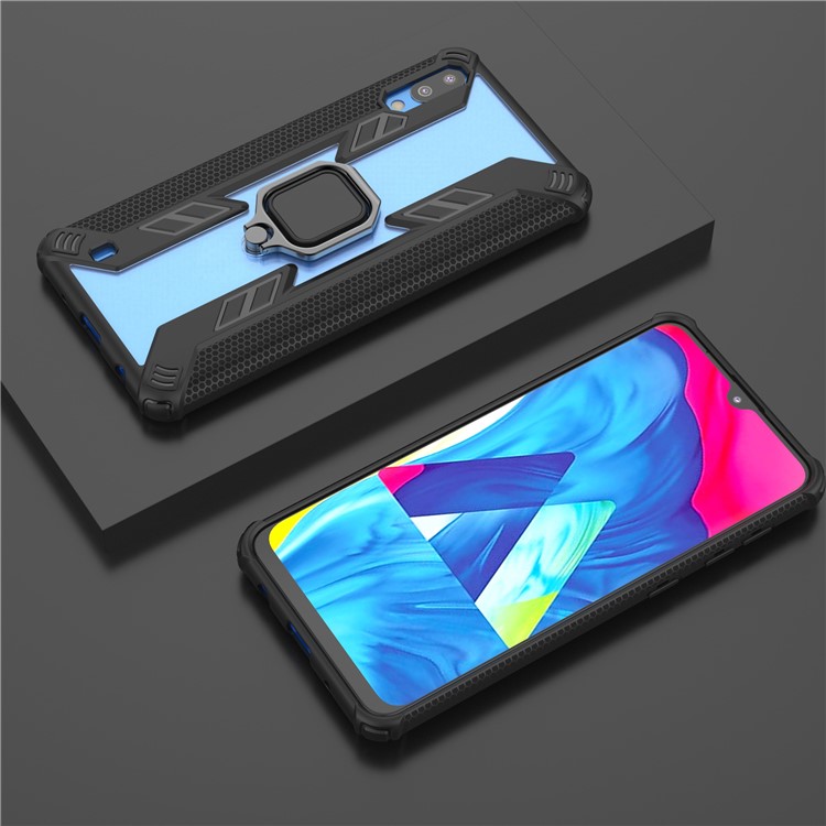 Rotating Ring Kickstand PC+TPU Hybrid Case for Samsung Galaxy M10 / A10 - Black-7