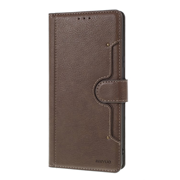 

KAIYUE Premium PU Leather Wallet Casing with Stand for Samsung Galaxy S10 5G - Coffee, Galaxy S10 5G