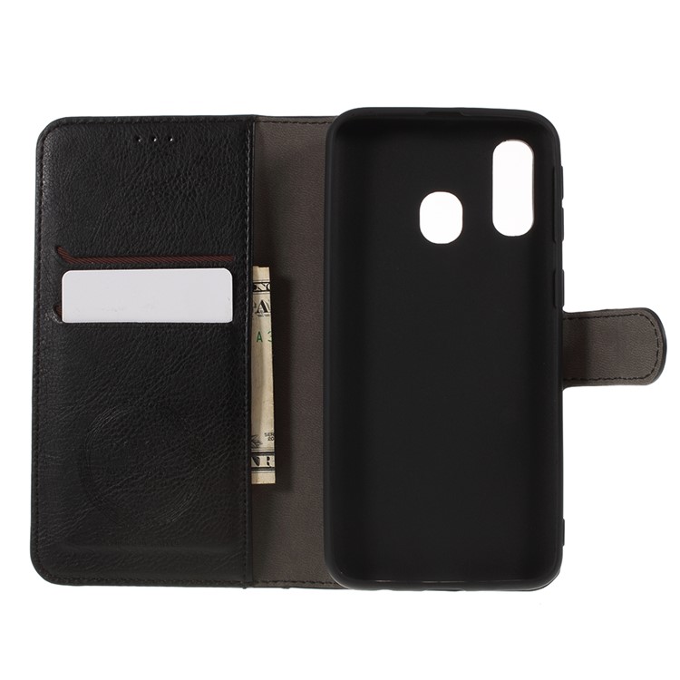 KAIYUE Premium PU Leather Wallet Cover Protector for Samsung Galaxy A40 - Black-8