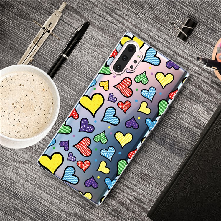 Pattern Printing Clear TPU Cell Phone Case Cover for Samsung Galaxy Note 10 Plus/Note 10 Plus 5G - Love Hearts-1