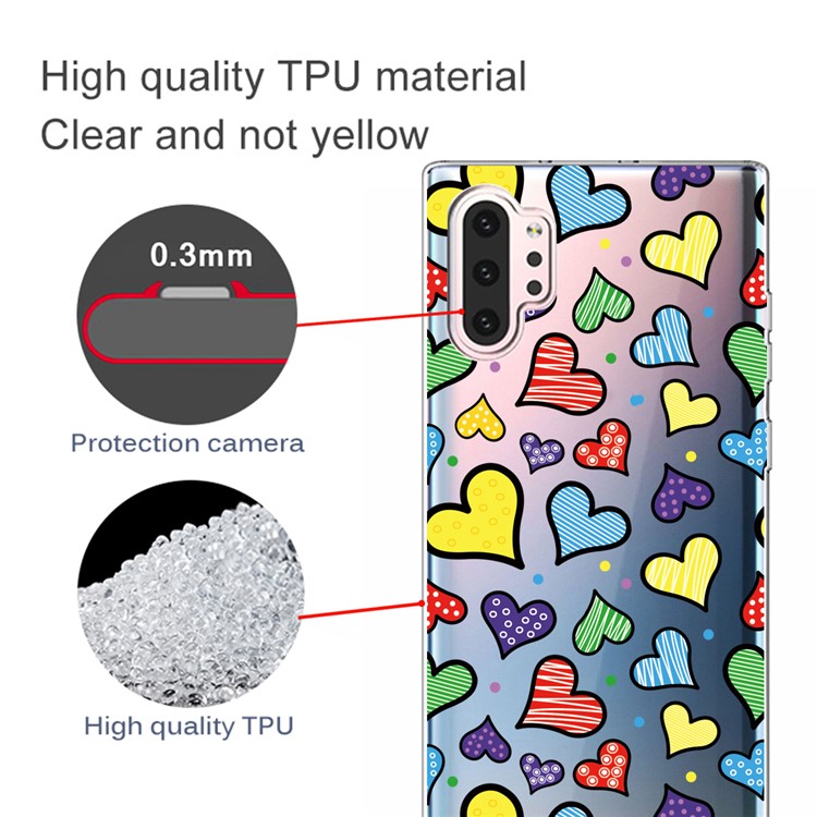 Pattern Printing Clear TPU Cell Phone Case Cover for Samsung Galaxy Note 10 Plus/Note 10 Plus 5G - Love Hearts-2