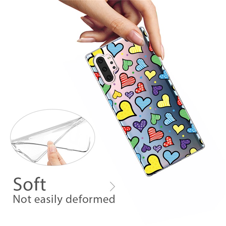 Pattern Printing Clear TPU Cell Phone Case Cover for Samsung Galaxy Note 10 Plus/Note 10 Plus 5G - Love Hearts-3