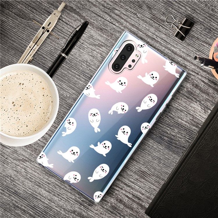 Pattern Printing Clear TPU Cell Phone Case Cover for Samsung Galaxy Note 10 Plus/Note 10 Plus 5G - Sea Lions-1