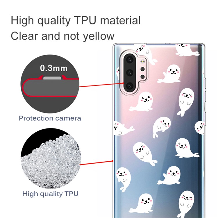 Pattern Printing Clear TPU Cell Phone Case Cover for Samsung Galaxy Note 10 Plus/Note 10 Plus 5G - Sea Lions-2