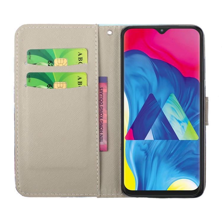 Pattern Printing Leather Wallet Case for Samsung Galaxy A20/A30 - Elephant-5