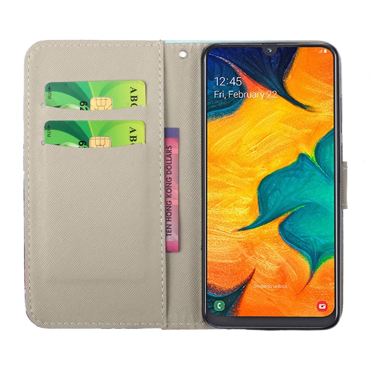 Pattern Printing Leather Wallet Case for Samsung Galaxy A50 - Elephant-5