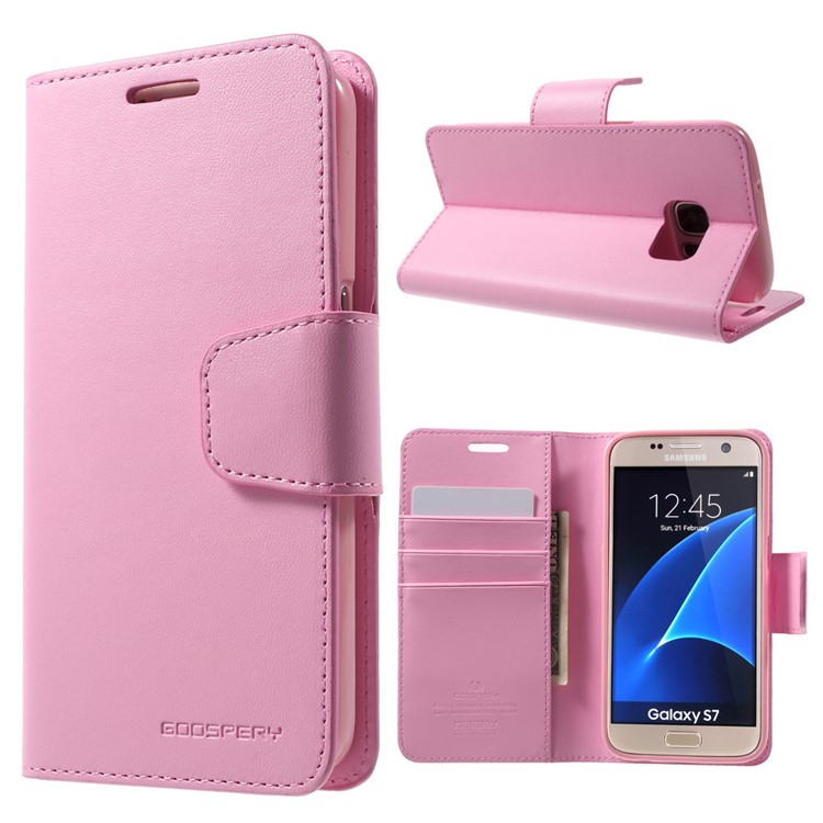 

MERCURY GOOSPERY Sonata Diary Leather Stand Case for Samsung S7 G930 - Pink