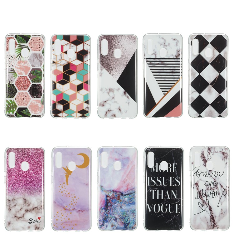 Marble Pattern IMD TPU Back Case for Samsung Galaxy A20e - Style A-6