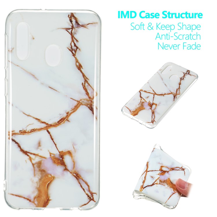 Marble Pattern IMD TPU Cover for Samsung Galaxy A20e - Style P-1